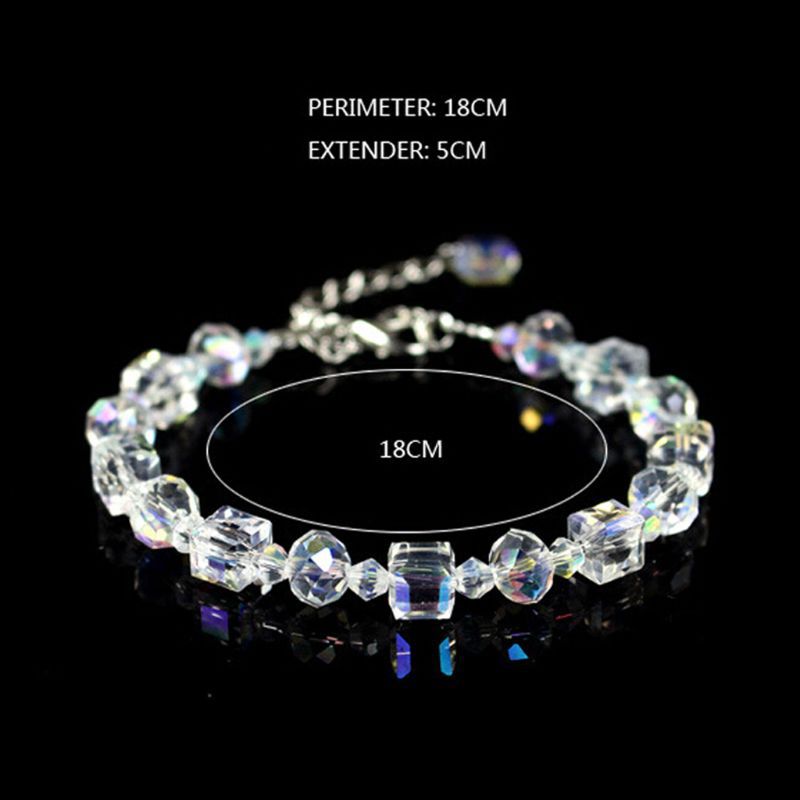 

Trendy Sparkling Aurora Crystals Link Chain Bracelet &bangle for Women Fashion Jewelry Gift