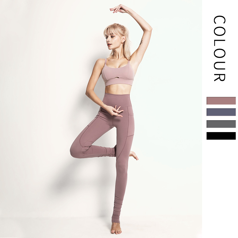 

Female High Quality Gym Leggings With Yoga socks High Waist Gym Sport Tights Nylon Yoga Pants for women Leggings, Black