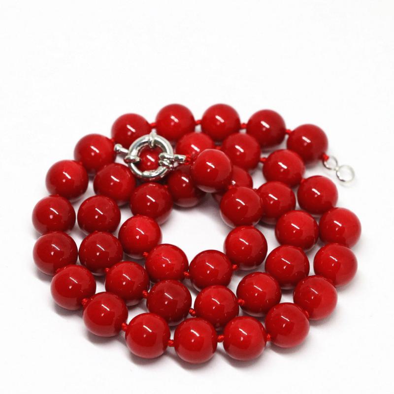 

Free shipping Selling&gt;&gt;&gt;New fashion red coral 8mm round beads Gem stone necklace 18" jewelry