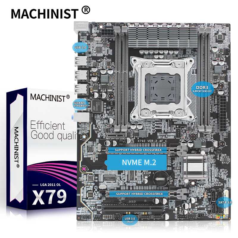 

MACHINIST X79 desktop motherboard LGA 2011 ATX support Xeon E5 V1&V2 processor Overclocking DDR3 ECC RAM X79 2.4F mainboard