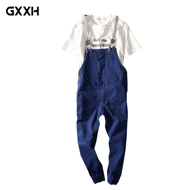 

2020 Men's Summer Nine-piece Jumper pants Student Bib Ladies Casual Tooling Sling Overalls Color Camouflage / Khaki/ Royal blue, Army green