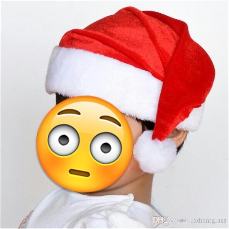 

Party Hats Christmas hat High-grade velvet plush Santa Claus Red colordecoration