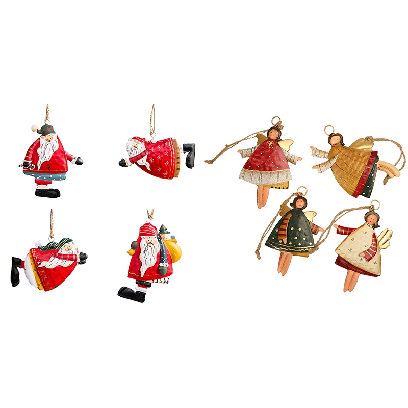 

4PCS/Set Christmas Angel Girl Pendants Christmas Tree Metal Cute Doll Ornament DIY Party Hanging Pendant Wall Decor