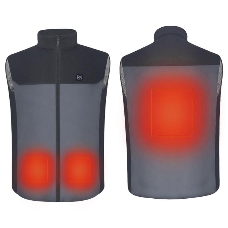 

Warm Vest Washable USB Electric Heated Vest Jacket Coat Clothing Skiing Winter Warm Heating Pad Three-speed (without battery, Gray