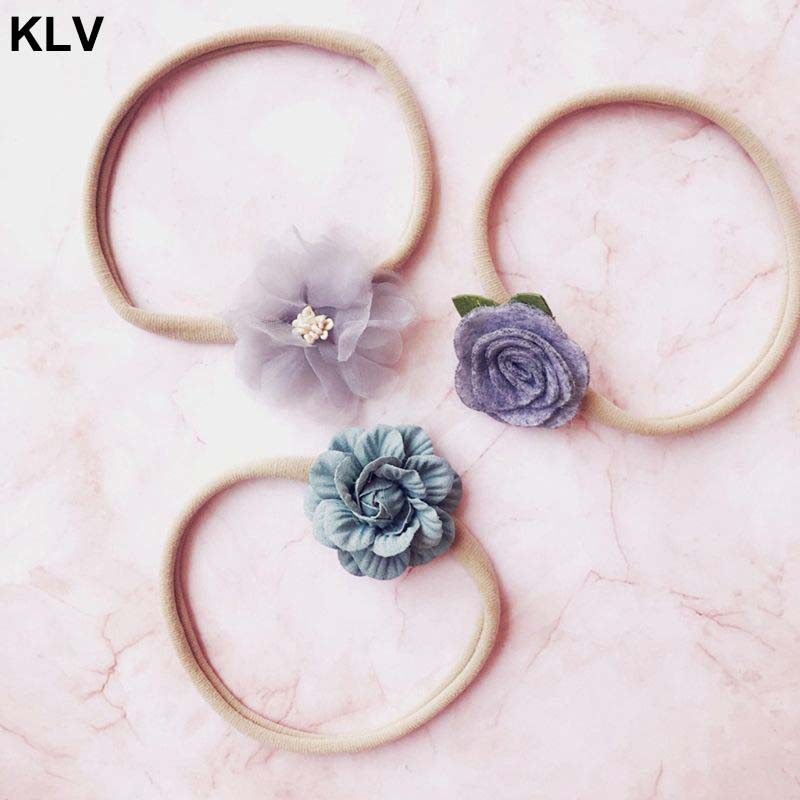 

5 Pcs/set Baby Hair Band Flower Shape Handmade Kids Headband Birthday Holiday Photography Props Head Jewelry Gifts