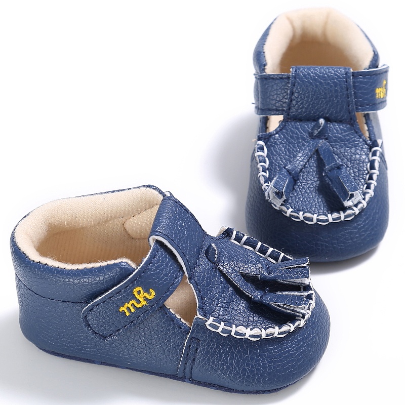 

18M Baby PU Leather Tassel Crib Shoes Toddler Boy Girl Soft Sole Shoes New, White