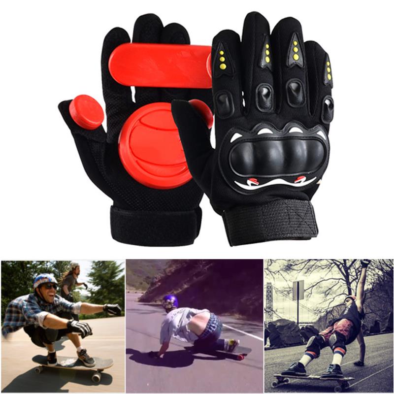 

Skateboard Protect Hand Skateboard Gloves Slider Gloves Wear Resisting 3 POM Black Red Downhill Racing Brakes Longboard