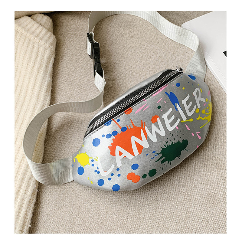 

Toddler Boys Girls Fanny Pack Trendy Print Crossbody Bum Bag Waist Pack for Daily Trip, Black