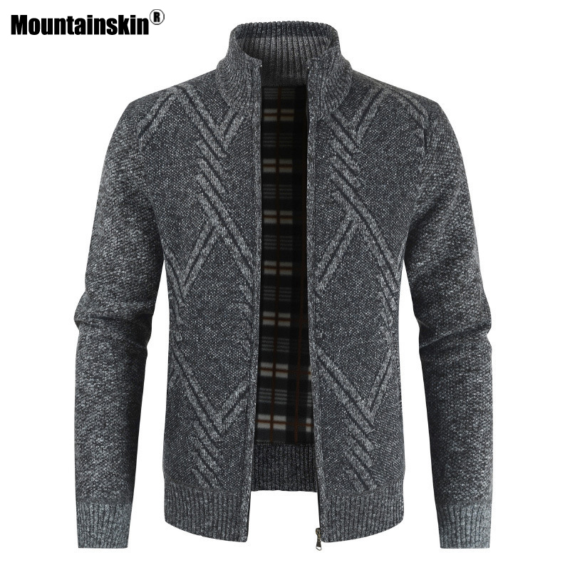 

Mountainskin 2020 Autumn Mens Sweater New Casual Men's Knit Cardigan Fashion Thick Warm Cardigan Jackets Male Knitwear SA991, Blue