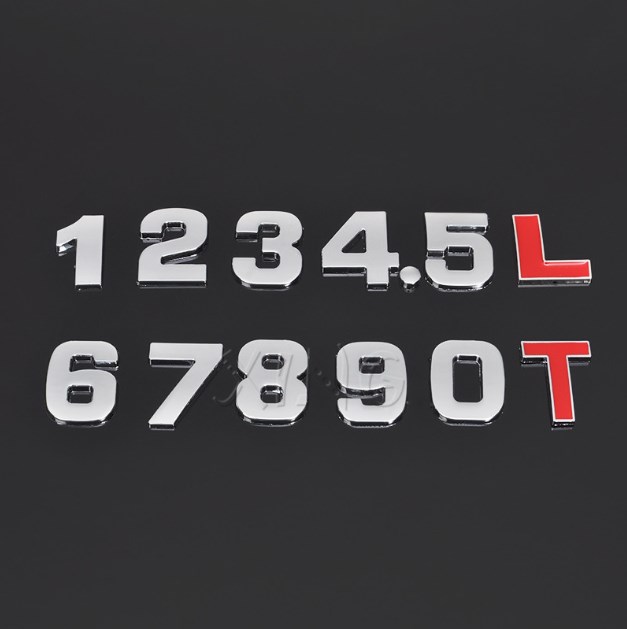 

25mm DIY Car Sticker Letter Digital Alphabet Emblem Motorcycle Badge Auto Number Decal For BMW Audi Ford VW Accessories