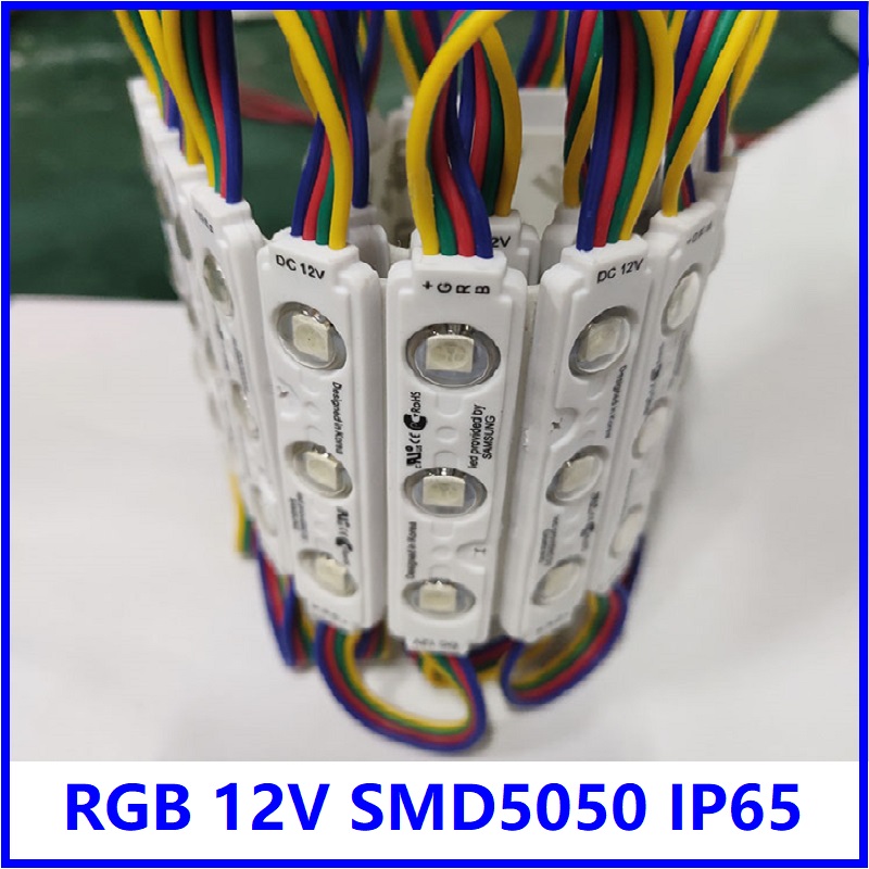 

RGB Injection LED modules with lens IP65 SMD 5050 Advertising backlight DC12V 3 leds