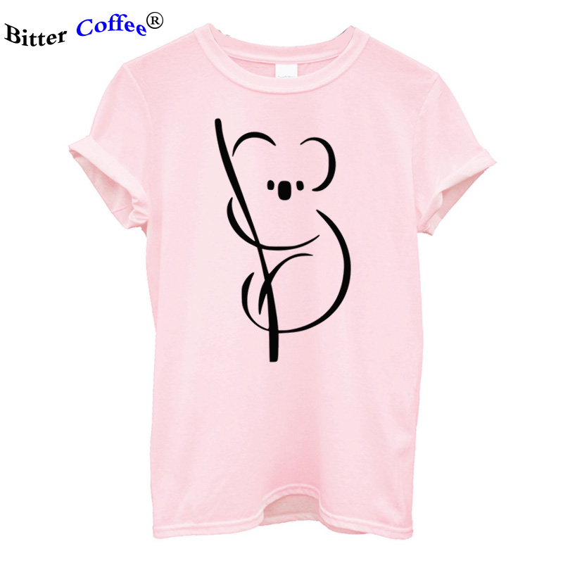 

Summer simple Koala Print Women tshirt Cotton Casual Funny t shirt For Lady Girl Top Tee Hipster Tumblr Drop Ship Plus Size, 13