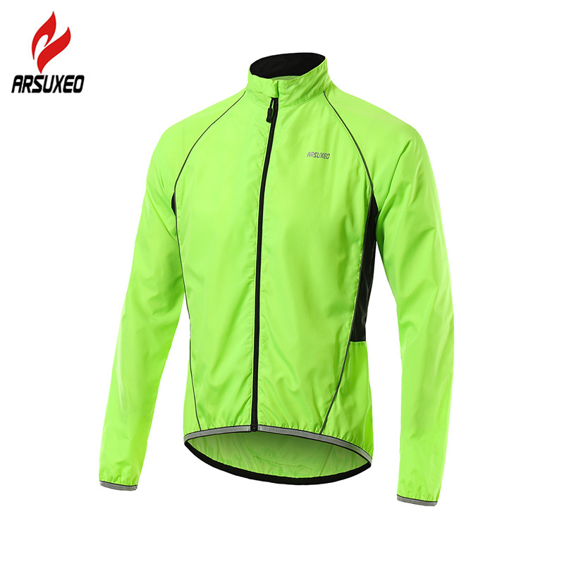 

Ultralight Thin Reflective Men's Sport Jacket Anti UV Sunscreen Cycling Bike Jacket Windproof MTB Bike Bicycle Running, Green jacket
