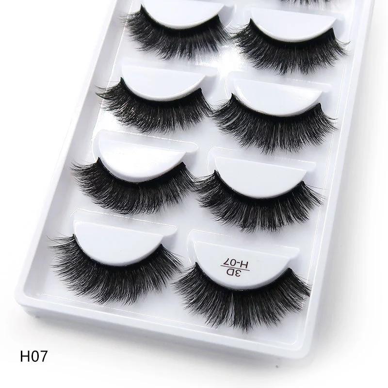 

5 Pairs 3D Soft Faux Mink Hair False Eyelashes Natural Messy Eyelash Crisscross Wispy Fluffy Lashes Extension Eye Makeup Tools