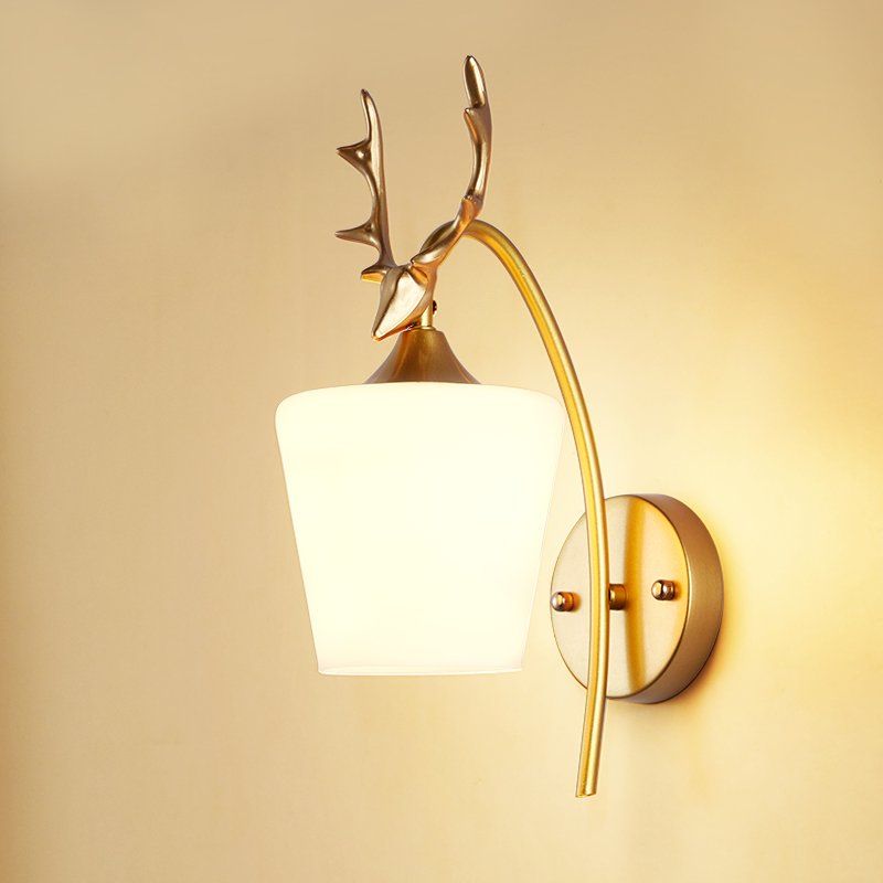 

Modern indoor wall light wall decor Antler led light nordic gold bedside lamp 2 lamps fixtures for bedroom living room