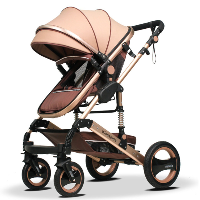 

Baby stroller bi-directional high landscape light can sit reclining -absorbing folding four wheel stroller