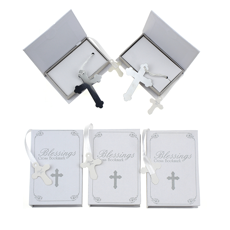 

10 pcs Silver Cross Bookmark in Book Religious Party Giveaway Gift For Guest Boys Girls First Communion Souvenir