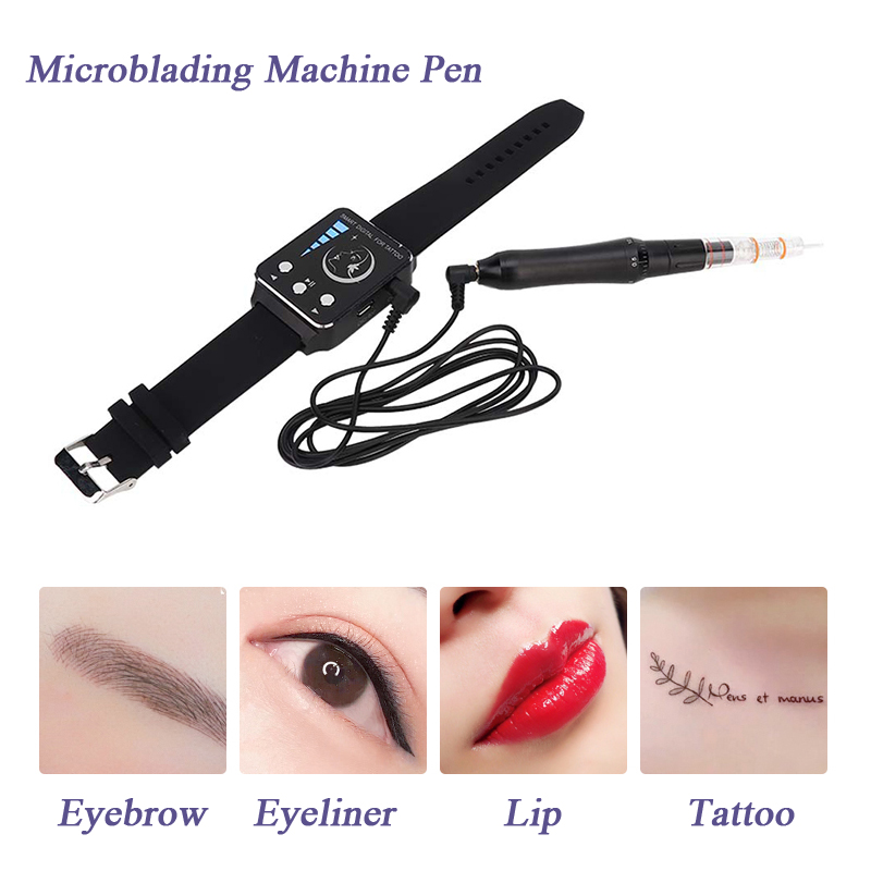 

Microblading Eyebrow Pen Machine Permanent Makeup Supplies Tattoo Kit Embroidery Machine Pen with Watch Microblading Needles