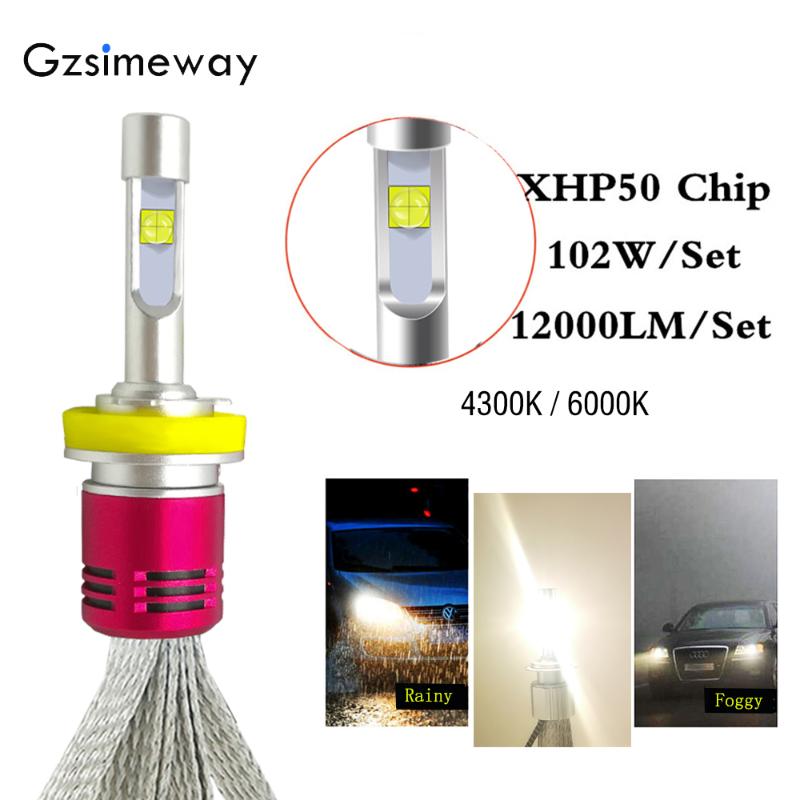 

Car light H4 LED H7 H11 H1 9005 3 9012 D1S D2S D2H headlight bulbs 4300K 6000K XHP50 104W H3 H8 LED 4 880 881 auto fog lamp