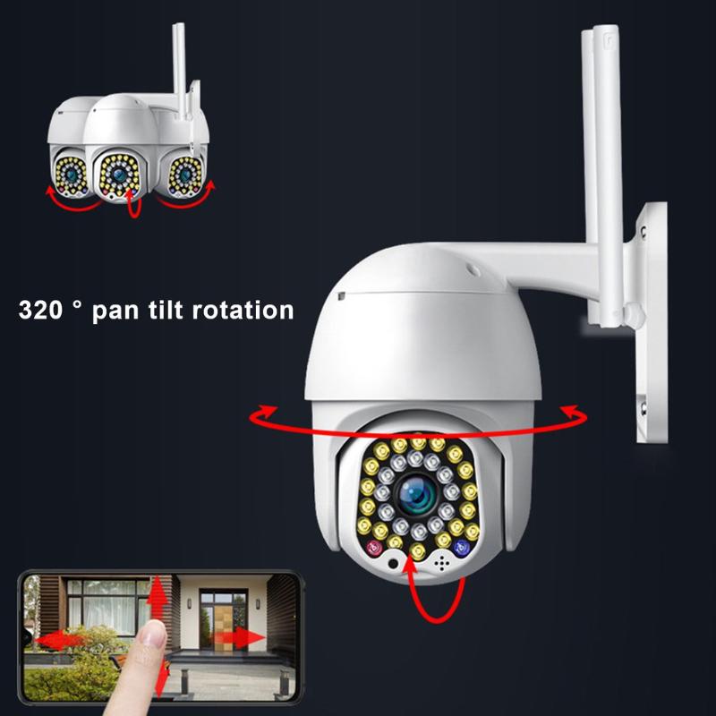 

1080P 32 Lights Sound And Light Alarm Automatic Tracking AI Human Detect Wireless Camera HD Ptz Outdoor Security CCTV Camera