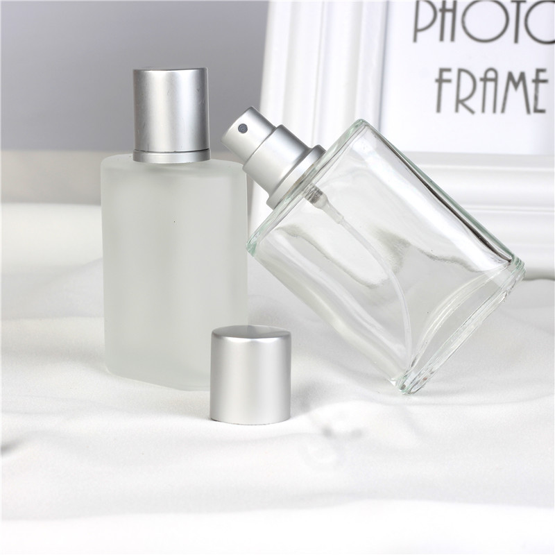 

Hot Sale 1 Piece 30ML Fashion Portable Frosting Glass Perfume Bottle With Aluminum Atomizer Empty Cosmetic Container For Travel