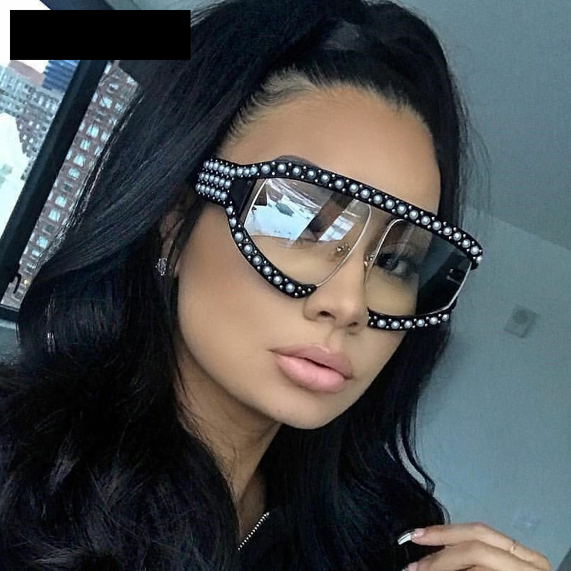 

FEISHINI Stars Shine Plastic Big Frame Festival Celebrity Oversized Sunglasses Ladies 2020 Fashion Women Glasses UV Protector