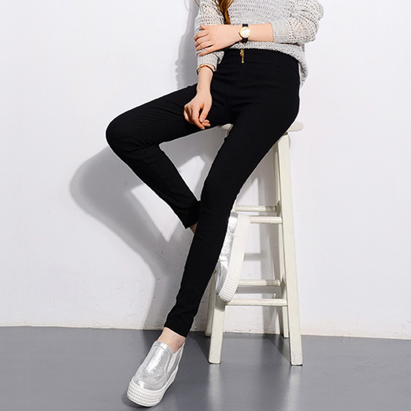 

Pencil Ladies Skinny Trousers Women' Black Pants Lady Slim Elastic Trousers Female High Waist Outerwear Leggings, Gray