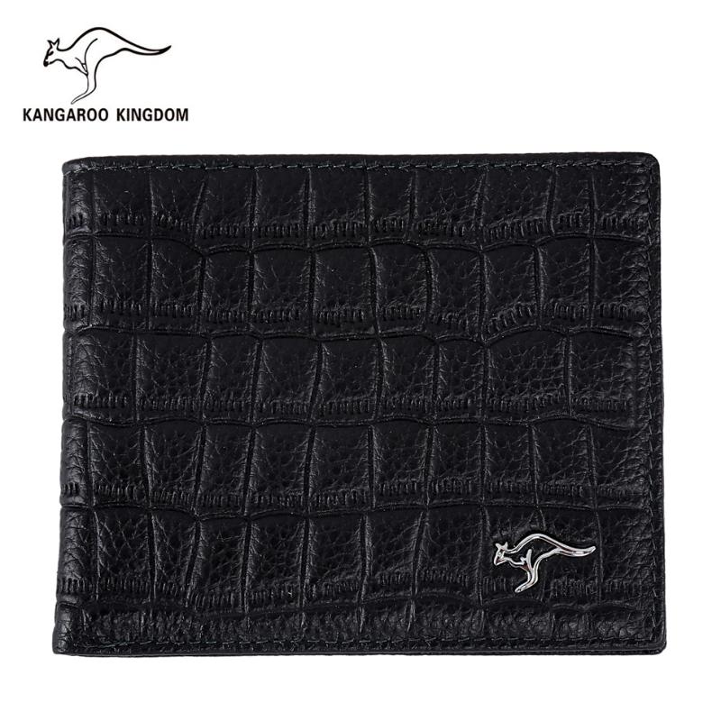 

Kangaroo Kingdom Luxury Genuine Leather Wallet Brand Men Wallets Short Leather Purse, Vertical