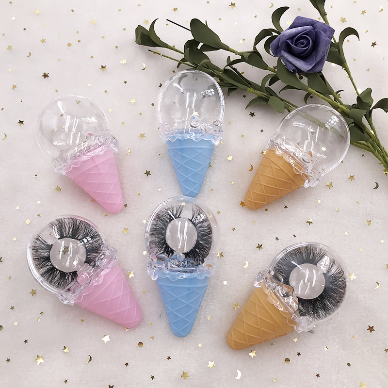 

Custom Lash Box Ice Cream Eyelash Box for 3D 5D 25mm Mink Eyelashes