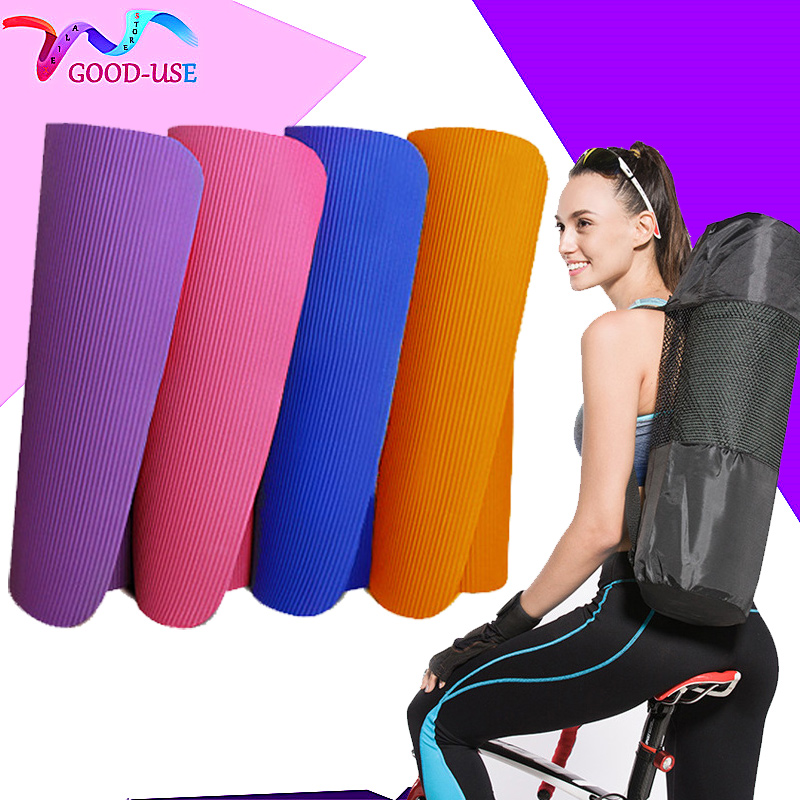 

1830*610*10mm Yoga Mat Non-slip TPE Mat Quality Exercise Sport for Fitness Gym Home Pilates Pad 4 Colors, Blue