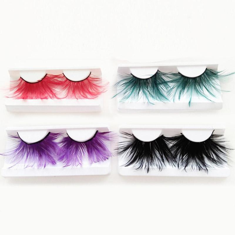 

1Pair Feather Eyeashes 3D Thick Winged Natural Long Make Nightclub Eye Lash Party False Tools Up Show Makeup Party Eyelashe Z0R5
