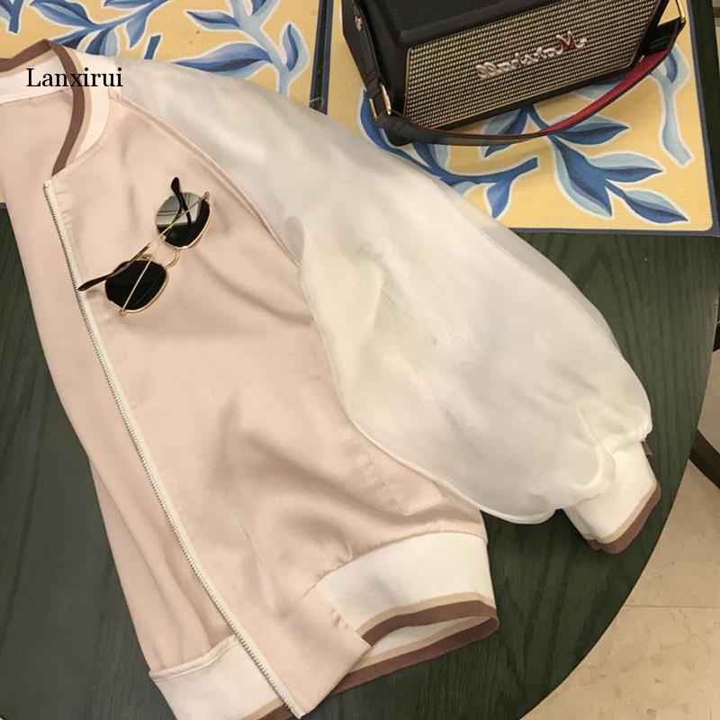 

Harajuku Summer Solid color Women Jacket Women Coat Short Sunproof Basic Jacket Plus Size Casual Long Sleeve Sun-Proof Clothing, Pink