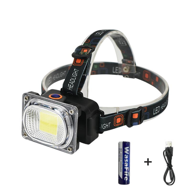 

Wasafire Powerful COB Led Headlight Waterproof Head Lamp 3 Modes Rechargeable Head Light Torch with 18650 Battery for Camping
