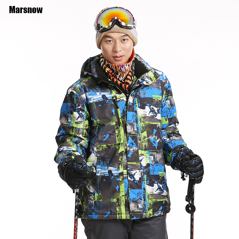 

Dropshipping New Men Thickening Cotton snow jacket Outdoors Waterproof Windproof Breathable Sport ski winter coat, Blue