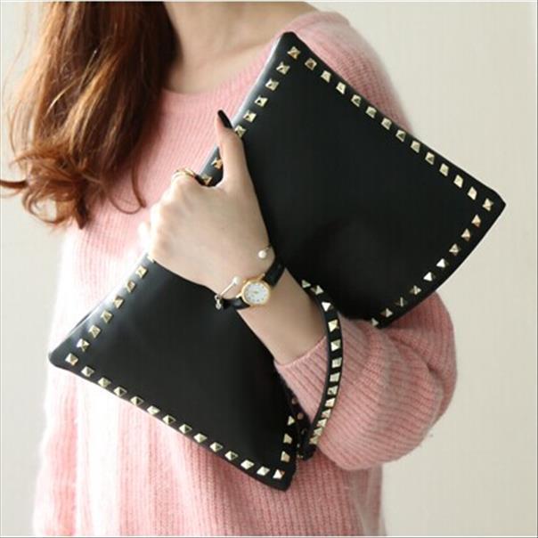 

New- Women Handbags Crossbody Shoulder Bags Clutch Bag Rivets Handbag Women Envelope Bag Bolsos Mujer