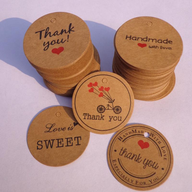 

Thank you with Red Heart Price Label Cards Wedding Party Decoration Kraft Paper Multi Purpose Hang Tags Gift Accessories
