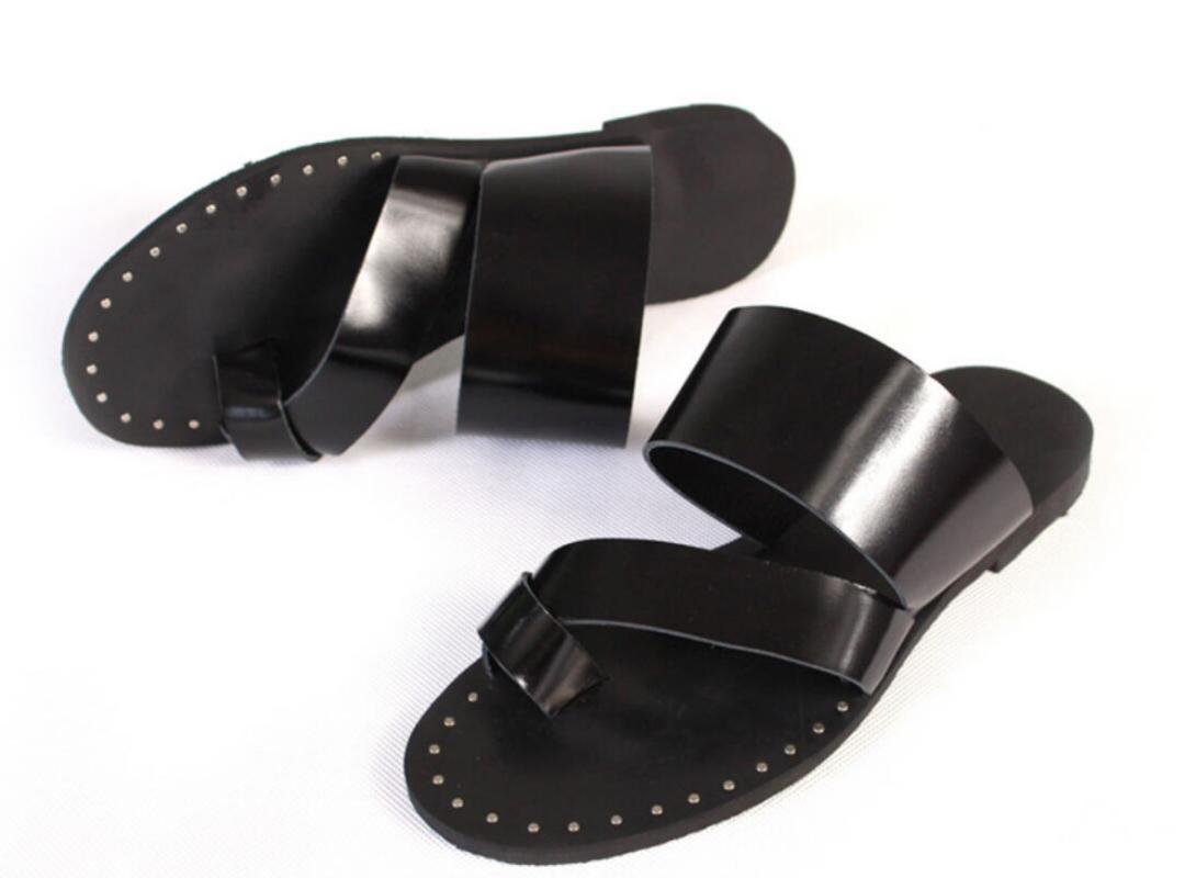 

Punk Mens Flats Shoes Gladiator Sandals Summer Black Male Fashion Cross Casual Flip Flops Shoes 2020 High Quality Man Sapatos