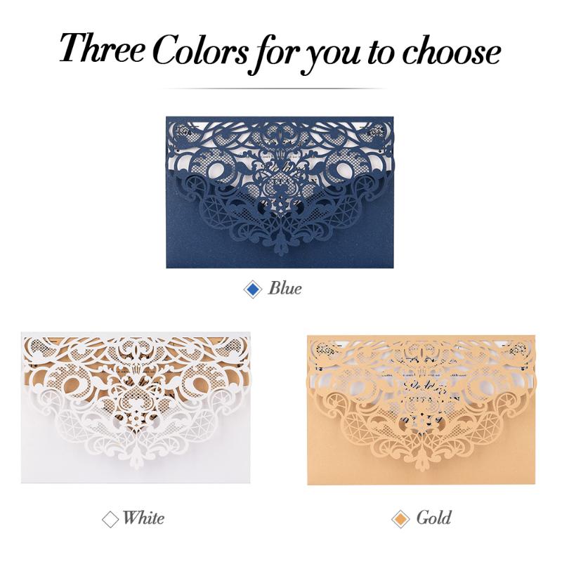 

10Pcs Elegant Laser Cut Wedding Invitation Cards Greeting Card Customize Business With RSVP Cards Decor Event Party Supplies