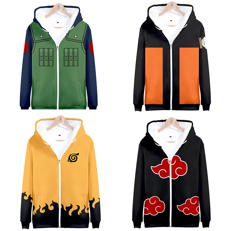 

Naruto Cosplay Hoodie Sweatshirt Anime Hooded Jacket Coat Clothing Jiraiya Kakashi Itachi Uchiha Akatsuki Costume Clothes CX200813, N02
