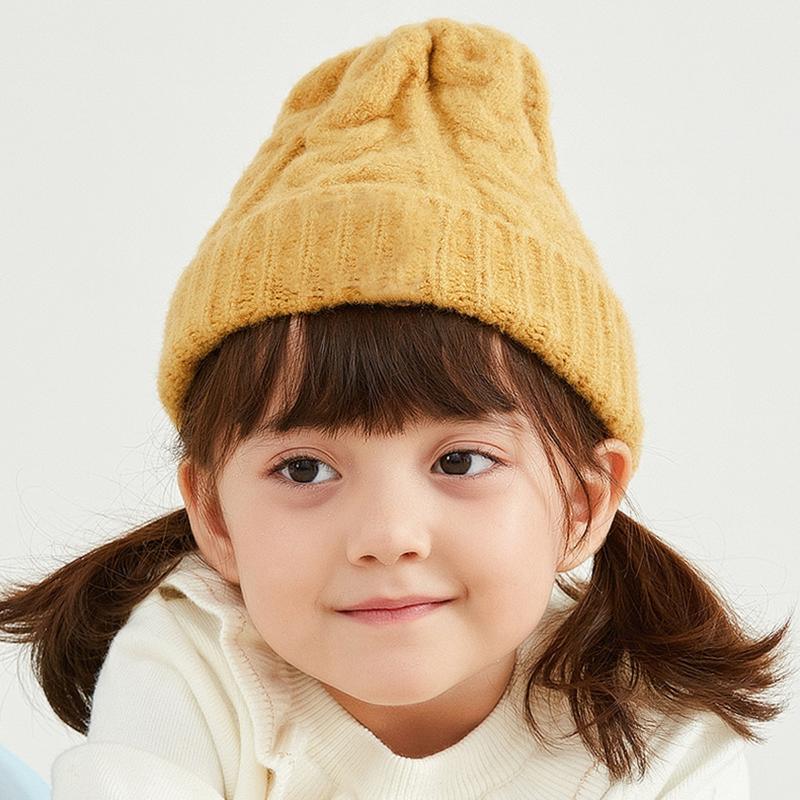

Beanies Toddler Kids Boys Girls Unisex Knitted Beanie Solid Color Skullcap Hat Crochet Winter Warm For 1-5Y Children