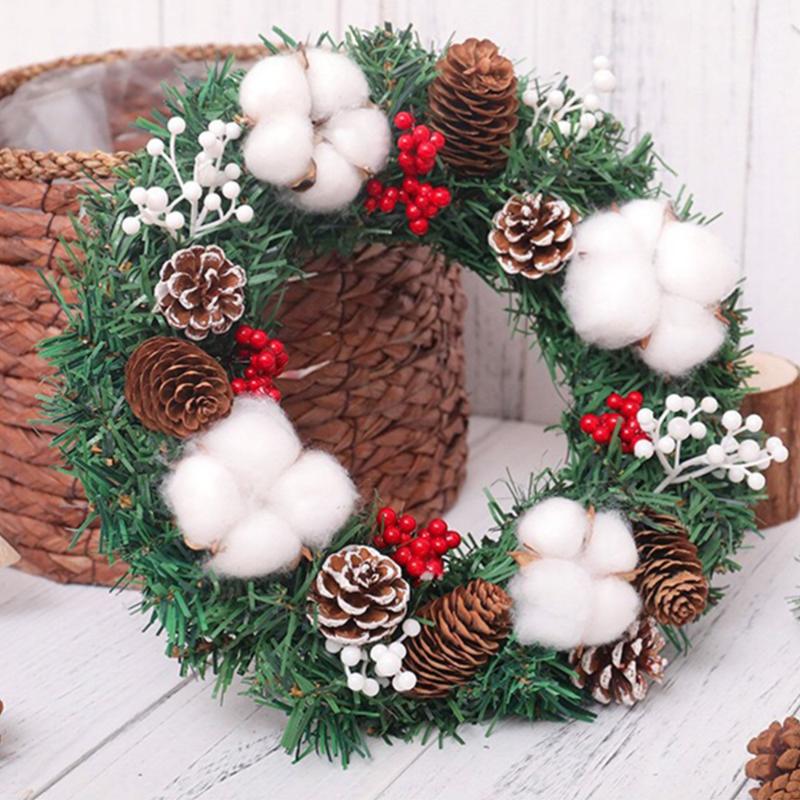 

1pc Garland PVC Durable Exquisite Simulated Creative Reusable Wreath for Door Christmas Indoor Wall House, As shown