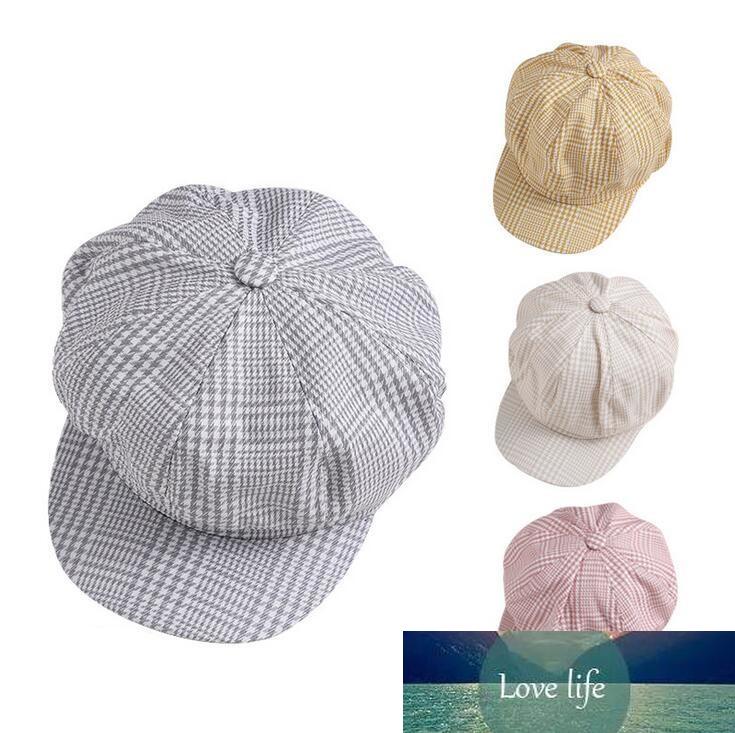 

Fashion Beret Female Flat Autumn Winter Spring Hats For Women Octagonal Cap Painter Hat Vintage England Artist Plaid Factory price expert design Quality Latest, As picture