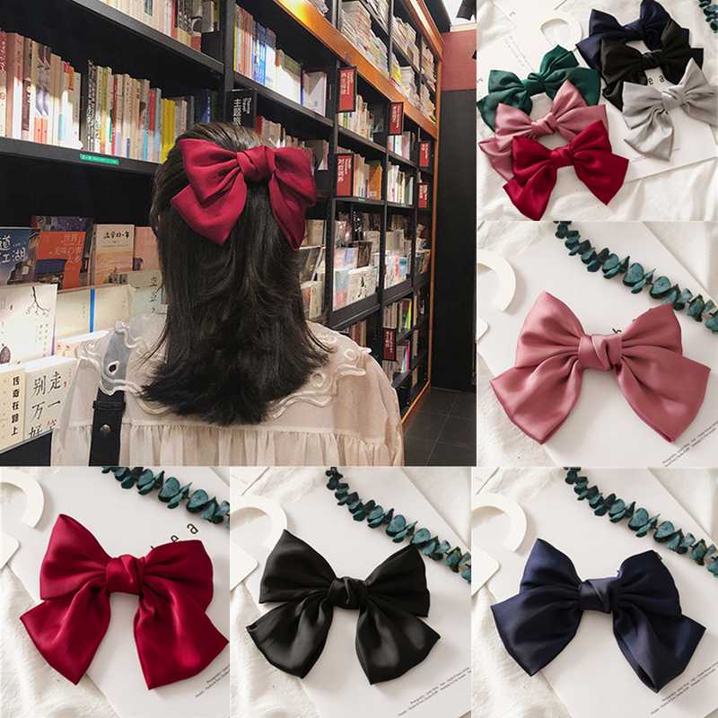 

Woman Bowknot Hairpins Big Bow France Hair Clips Solid Hairgrip Girls Barrette Fashion Hair Accessories Hairband Ornaments