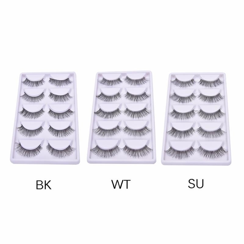 

5 Pairs Nautral Thick Makeup False Eyelashes Long Black Handmade Eye Lashes Extension Best Selling
