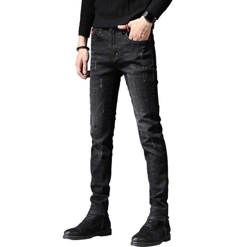 

2020 Jeans Men Black Jeans Winter Stretch Business Casual Slim Fit Male Straight Classic Trousers High Quality, 1617