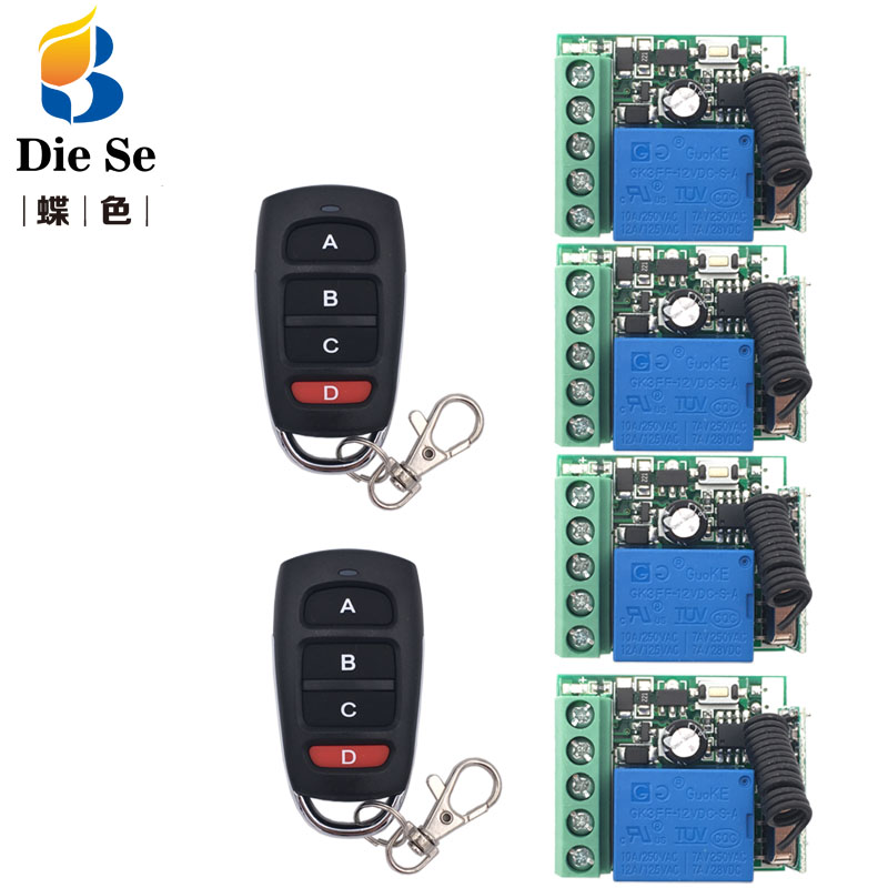 

433MHz Universal Remote Control DC 12V 1CH rf Relay Receiver and Transmitter for Universal Light Control and Remote Bulb