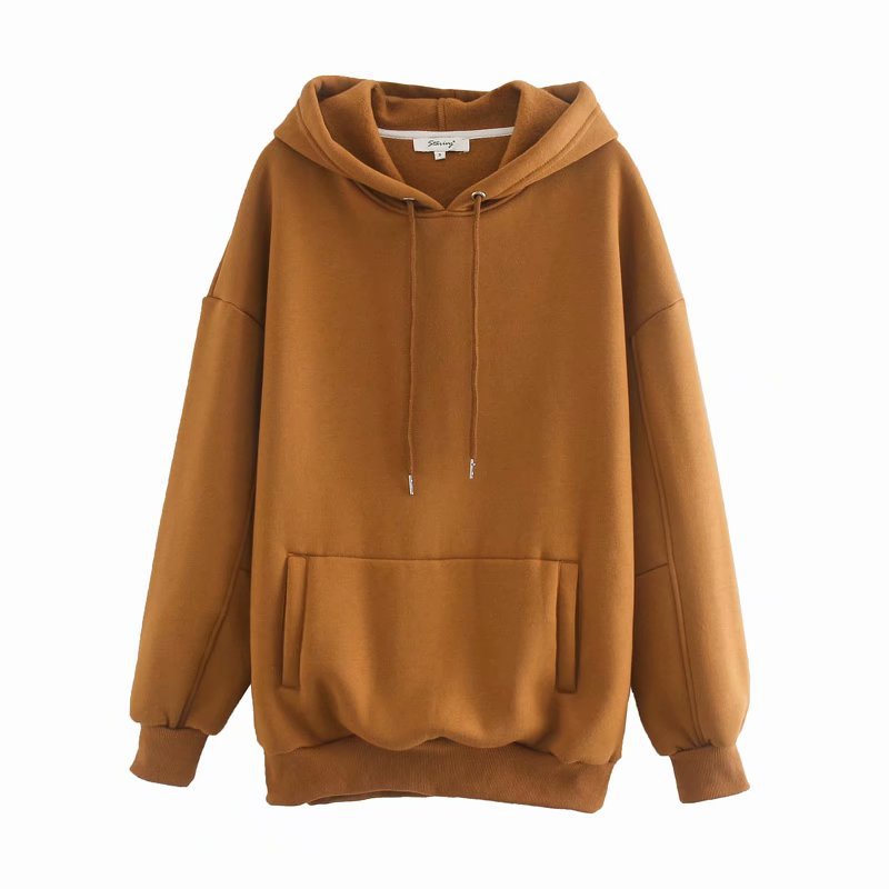 

2020 hot women fleece hoodie sweatshirts winter japanese fashion 2020 oversize ladies pullovers warm pocket hooded jacket SD60, Khaki