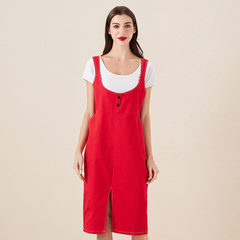 

Fashion Women Summer Dress Boho Style Sleeveless Split Ladies Dresses Bandage Party Beach Dress Feminine A-line Spaghetti Strap, Green