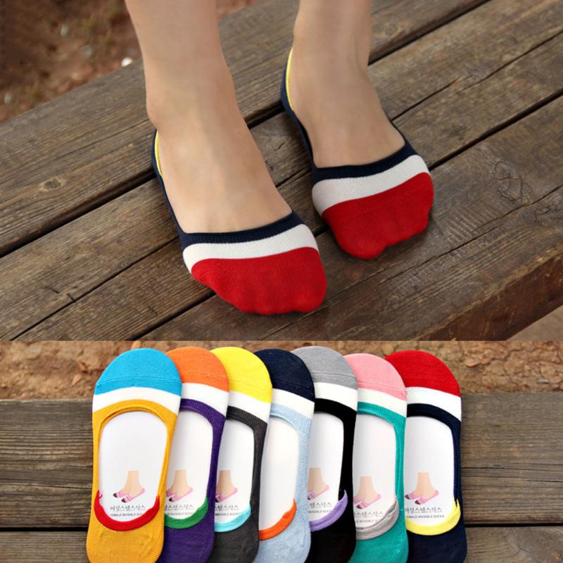 

1 Pair Silicone Invisible Non-slip Female Boat Socks Multicolor Women Summer Fashion Breathable Slipper Socks