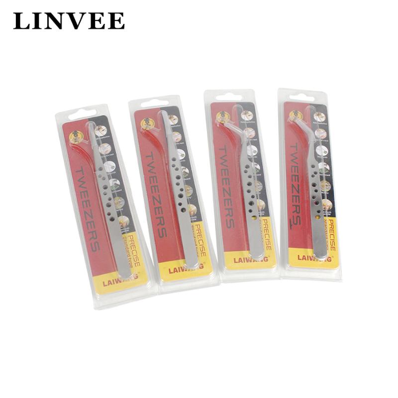 

1Pcs Eyebrow Tweezer Eyelash Extension Tools Curved Straight Tip Superhard Anti-Static Precision Stainless Steel Tweezer